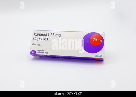 Ramipril 1,25 mg capsule, pillole per la pressione alta, uk PHOTO ONLY NESSUN PRODOTTO INVIATO Foto Stock