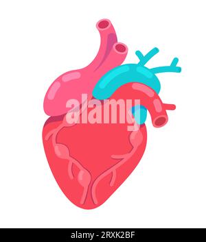 Battendo l'oggetto cartoni animati 2D del cuore umano Illustrazione Vettoriale
