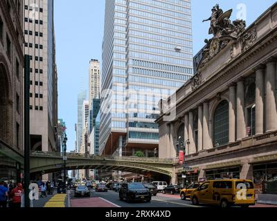 Vista del Grand Central Terminal, un terminal ferroviario per pendolari situato a Manhattan, New York, la terza stazione ferroviaria più trafficata del Nord America Foto Stock