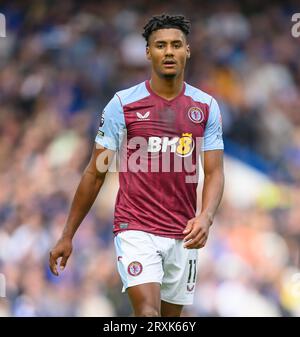 24 set 2023 - Chelsea contro Aston Villa - Premier League - Stamford Bridge Ollie Watkins dell'Aston Villa durante la partita contro il Chelsea. Immagine : Mark Pain / Alamy Live News Foto Stock