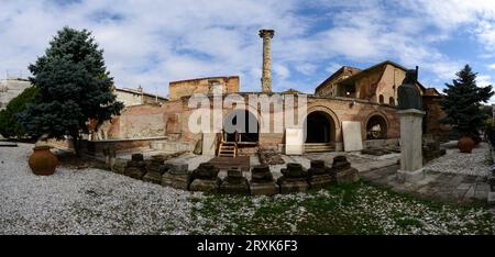 Rovine della vecchia corte principesca, Bucarest, Romania Foto Stock