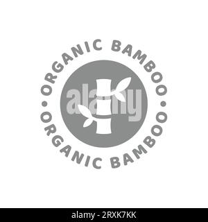 Etichetta vettore di bambù organico. Materiale naturale per tessuti con vettore di ramificazione di bambù. Illustrazione Vettoriale