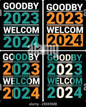 FELICE NUOVO DESIGN DELLA MAGLIETTA YERK 2024.. se lo desideri, puoi utilizzarlo per altri scopi, come il design della tazza, l'adesivo, il design della bottiglia d'acqua e così via Illustrazione Vettoriale