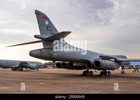 US Air Force Rockwell B-1 aereo bombardiere bombardiere sul asfalto della base aerea RAF Fairford. Regno Unito - 13 luglio 2018 Foto Stock