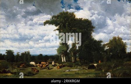 Jules Dupré - paesaggio con bestiame a Limousin Jules Dupré: Francese, Nantes 1811–1889 Foto Stock