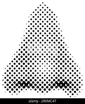 Forma a mezzitoni con naso da donna anni '90 per un collage di tendenza. Texture dei punti. Stile contemporaneo. Illustrazione vettoriale Illustrazione Vettoriale