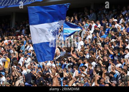 Empoli, Italia. 24 settembre 2023. Tifosi dell'Empoli FC durante la partita di serie A TIM tra Empoli FC e FC Inter, il 24 settembre 2023 allo stadio Carlo Castellani di Empoli, Italia. (Foto di Andrea Martini/NurPhoto) credito: NurPhoto SRL/Alamy Live News Foto Stock