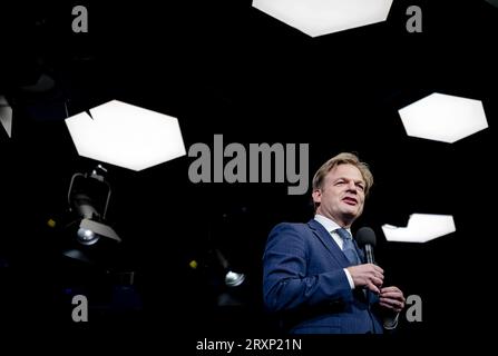 L'AIA - Pieter Omtzigt, leader del nuovo contratto sociale, durante la presentazione della lista dei candidati del partito per la camera dei rappresentanti a Nieuwspoort. ANP ROBIN VAN LONKHUIJSEN paesi bassi Out - belgio Out Foto Stock