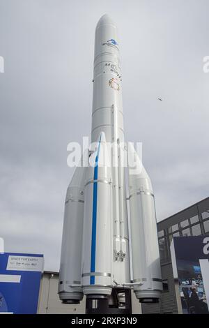 Modell Ariane 6, ILA Berlin Air Show, BERLINO, GERMANIA - 27 aprile 2018 Foto Stock