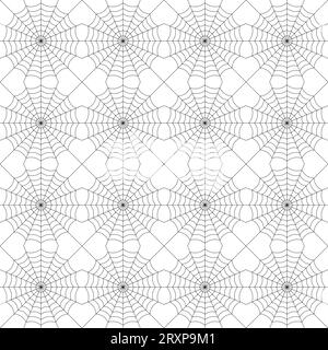 Modello senza cuciture a ragno simmetrico. Sfondo geometrico moderno di halloween. Illustrazione Vettoriale