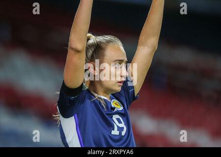 26 settembre 23, Glasgow, Regno Unito. Nella prima partita casalinga per la Scozia nella nuova UEFA Women's Nations League, la Scozia gioca in Belgio a Hampden Park, Glasgow, Scozia, Regno Unito. Crediti: Findlay/Alamy Live News Foto Stock