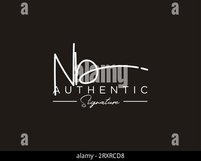 Vettore modello logo firma NB. Illustrazione Vettoriale