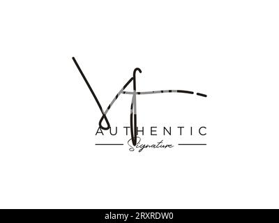 Vettore modello logo firma VF. Illustrazione Vettoriale