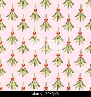 Mistletoes natalizi dal design senza cuciture Foto Stock