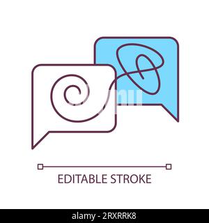 Icona della terapia online LGBTQ lineare sottile 2D. Illustrazione Vettoriale