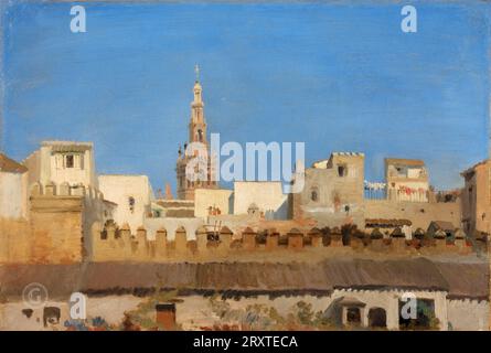 Adrien Dauzats - la Giralda, Siviglia Adrien Dauzats: Francese, Bordeaux 1804–1868 Parigi 1836 o 1837; olio su carta, su tela; Foto Stock