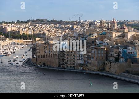 Tramonto a la Valletta, Malta Foto Stock