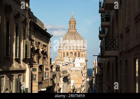 Tramonto a la Valletta, Malta Foto Stock