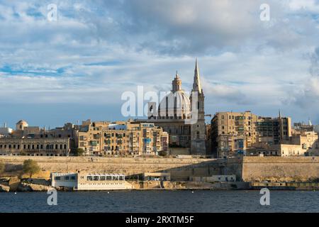 Tramonto a la Valletta, Malta Foto Stock