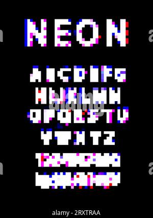 Luce a LED alfabeto 3d, di tipo moderno e ultraluminoso. Controllo colore campione. Illustrazione vettoriale Illustrazione Vettoriale