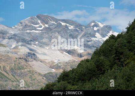 Splendida vista dalla valle di Pineta, Spagna Foto Stock