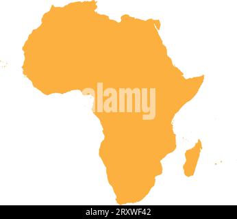 Mappa colore CMYK ARANCIONE dell'AFRICA Illustrazione Vettoriale