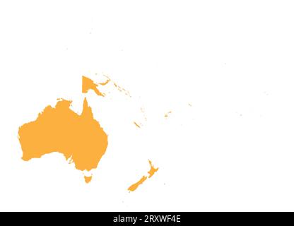 Mappa colore ARANCIONE CMYK dell'OCEANIA Illustrazione Vettoriale