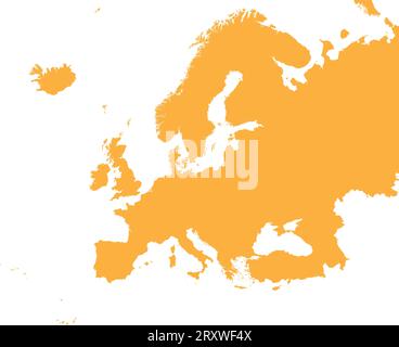 Mappa colori CMYK ARANCIONE dell'EUROPA Illustrazione Vettoriale