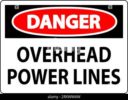 Segnale di pericolo linee elettriche aeree Illustrazione Vettoriale
