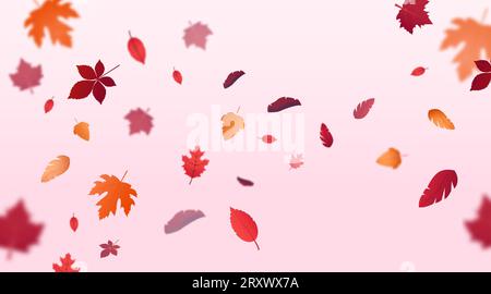 Foglie autunnali in caduta. Illustrazione vettoriale. Illustrazione Vettoriale