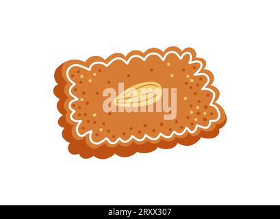 Biscotti vettoriali di pan di zenzero in forma diversa su sfondo bianco.bicuits natalizi Illustrazione Vettoriale