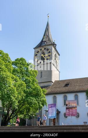 St Peter Church, St. Peterhofstatt, Altstadt (città vecchia), città di Zürich, Zürich, Svizzera Foto Stock