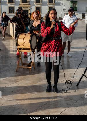 Cantante di musica tradizionale colombiana. Tunja, Boyacá, Colombia, Sud America. Foto Stock