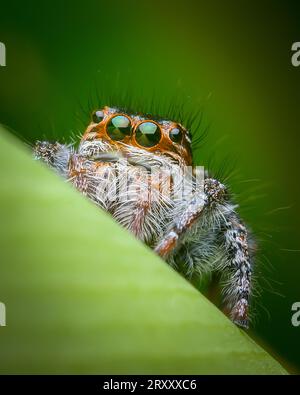 Primo piano per saltare Spider Extreme Macro Foto Stock