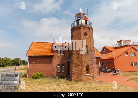 Vente Cape, Lituania - 15 agosto 2023: Una delle prime stazioni di orologeria in Europa. Vecchio faro. Foto Stock