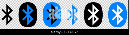 Icone Bluetooth impostate. La progettazione può essere utilizzata per applicazioni Web e mobili. Illustrazione vettoriale isolata su sfondo trasparente Illustrazione Vettoriale