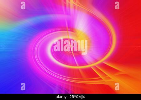 meraviglia artistica con le linee curve luminose al neon multicolore astratte, la futuristica carta da parati per desktop o il design Foto Stock