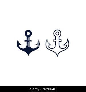 Vettore logo Anchor. Insieme di icone di ancoraggio Illustrazione Vettoriale