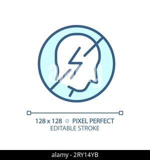 Icona di autocontrollo blu lineare sottile e personalizzabile 2D. Illustrazione Vettoriale