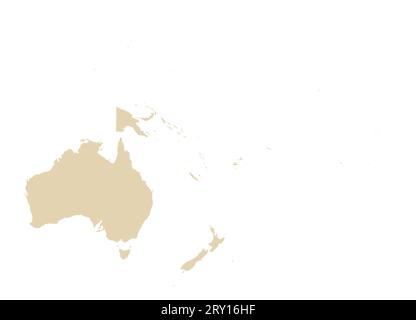 Mappa colore CMYK BEIGE dell'OCEANIA Illustrazione Vettoriale