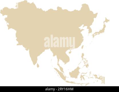 Mappa colori CMYK BEIGE dell'ASIA Illustrazione Vettoriale