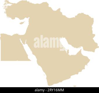 Mappa colori CMYK BEIGE del MEDIO ORIENTE Illustrazione Vettoriale