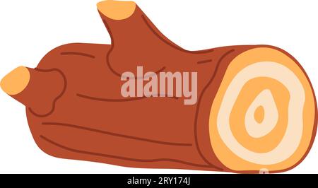 Tronchi da alberi, legname forestale o taglialegna Illustrazione Vettoriale