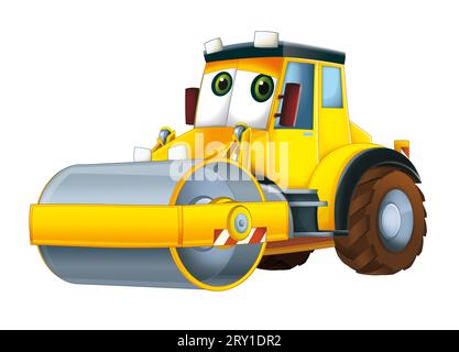 Rullo per cartoni animati per lavori industriali su sfondo bianco per illustrazioni per bambini Foto Stock