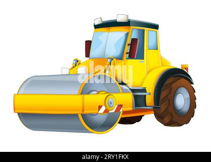 Rullo per cartoni animati per lavori industriali su sfondo bianco per illustrazioni per bambini Foto Stock