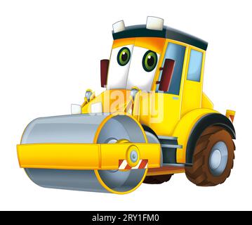Rullo per cartoni animati per lavori industriali su sfondo bianco per illustrazioni per bambini Foto Stock
