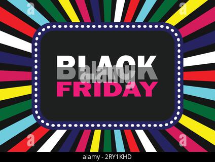 Modello di banner per la vendita del Black Friday. Sfondo del Black Friday. Illustrazione vettoriale Illustrazione Vettoriale