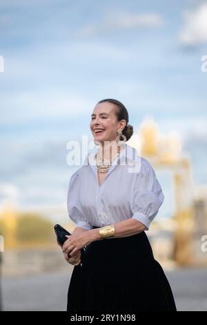 Carole Bouquet al banchetto di stato al Palazzo di Versailles, vicino a Parigi, in Francia il 20 settembre 2023, il primo giorno di una visita di stato in Francia. Foto di Eliot Blondet/ABACAPRESS.COM Foto Stock