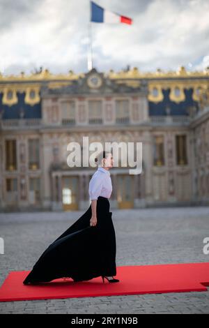 Carole Bouquet al banchetto di stato al Palazzo di Versailles, vicino a Parigi, in Francia il 20 settembre 2023, il primo giorno di una visita di stato in Francia. Foto di Eliot Blondet/ABACAPRESS.COM Foto Stock