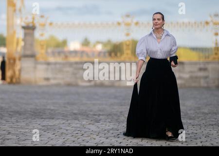 Carole Bouquet al banchetto di stato al Palazzo di Versailles, vicino a Parigi, in Francia il 20 settembre 2023, il primo giorno di una visita di stato in Francia. Foto di Eliot Blondet/ABACAPRESS.COM Foto Stock